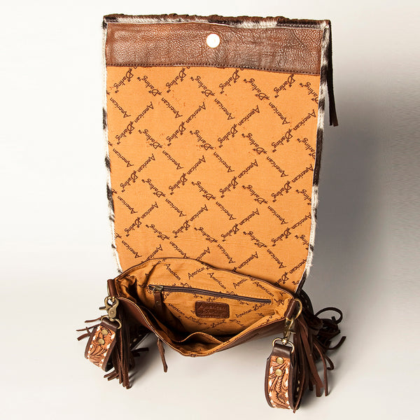 ADBGA239 American Darling Hair-On Cowhide Messenger Bag Hand Tooled Genuine Leather