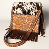 ADBGA239 American Darling Hair-On Cowhide Messenger Bag Hand Tooled Genuine Leather