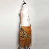 ADBGA240 American Darling Hair-On Cowhide Messenger Bag Genuine Leather Fringes