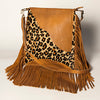 ADBGA240 American Darling Hair-On Cowhide Messenger Bag Genuine Leather Fringes