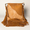 ADBGA240 American Darling Hair-On Cowhide Messenger Bag Genuine Leather Fringes