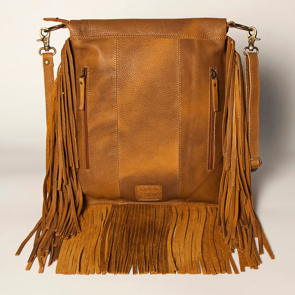 ADBGA240 American Darling Hair-On Cowhide Messenger Bag Genuine Leather Fringes