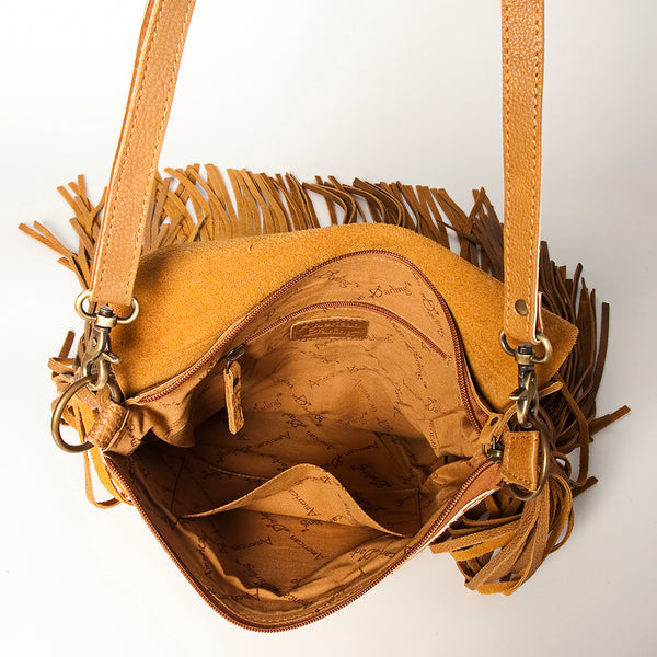ADBGA240 American Darling Hair-On Cowhide Messenger Bag Genuine Leather Fringes