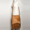 ADBGA240 American Darling Hair-On Cowhide Messenger Bag Genuine Leather Fringes