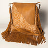 ADBGA240 American Darling Hair-On Cowhide Messenger Bag Genuine Leather Fringes