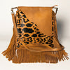 ADBGA240 American Darling Hair-On Cowhide Messenger Bag Genuine Leather Fringes