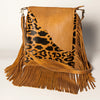 ADBGA240 American Darling Hair-On Cowhide Messenger Bag Genuine Leather Fringes