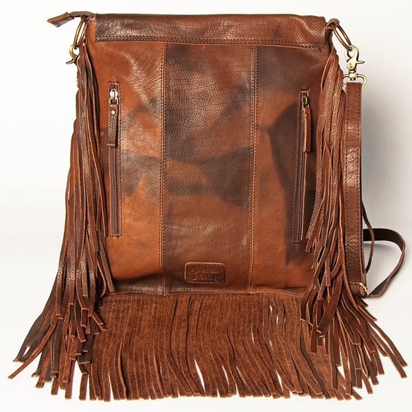 ADBGA240 American Darling Hair-On Cowhide Messenger Bag Genuine Leather Fringes