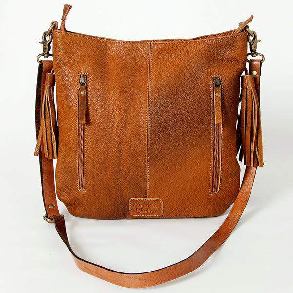 ADBGA241A American Darling Large Cross body Bag Hand Tooled Genuine Leather Fringes