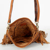 ADBGA241A American Darling Large Cross body Bag Hand Tooled Genuine Leather Fringes
