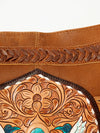 ADBGA241A American Darling Large Cross body Bag Hand Tooled Genuine Leather Fringes