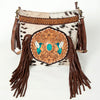 ADBGA241B American Darling Large Cross body Bag Hair-On Cowhide Hand Tooled Genuine Leather