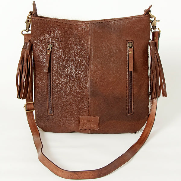 ADBGA241B American Darling Large Cross body Bag Hair-On Cowhide Hand Tooled Genuine Leather