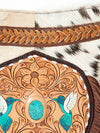 ADBGA241B American Darling Large Cross body Bag Hair-On Cowhide Hand Tooled Genuine Leather