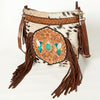 ADBGA241B American Darling Large Cross body Bag Hair-On Cowhide Hand Tooled Genuine Leather