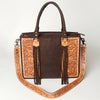 ADBG230 American Darling Western Leather Tote Bag - Hand Tooled Floral Carved Damascus Purse