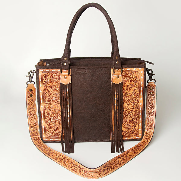 ADBG230 American Darling Western Leather Tote Bag - Hand Tooled Floral Carved Damascus Purse