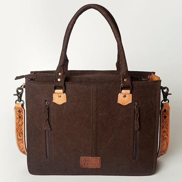 ADBG230 American Darling Western Leather Tote Bag - Hand Tooled Floral Carved Damascus Purse