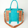 ADBG230 American Darling Western Leather Tote Bag - Hand Tooled Floral Carved Damascus Purse