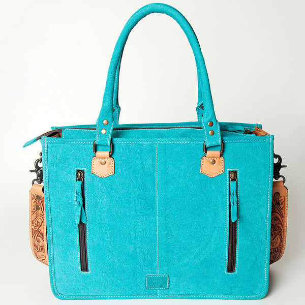 ADBG230 American Darling Western Leather Tote Bag - Hand Tooled Floral Carved Damascus Purse