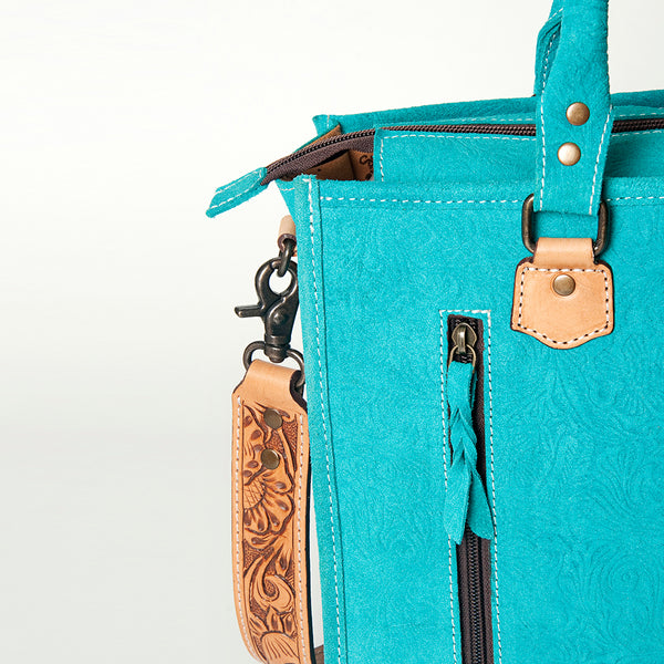 ADBG230 American Darling Western Leather Tote Bag - Hand Tooled Floral Carved Damascus Purse