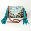 ADBG490 American Darling Handcrafted Fringed Hair-On Cowhide & Leather Western Envelop Bag
