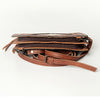 ADBG805 American Darling Hand Tooled Leather Crossbody with Floral Carving and Hair-On Cowhide