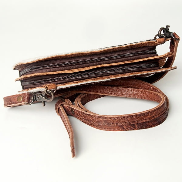ADBG807 American Darling Hand Tooled Leather Small Cross body Bag with Hair-On Cowhide