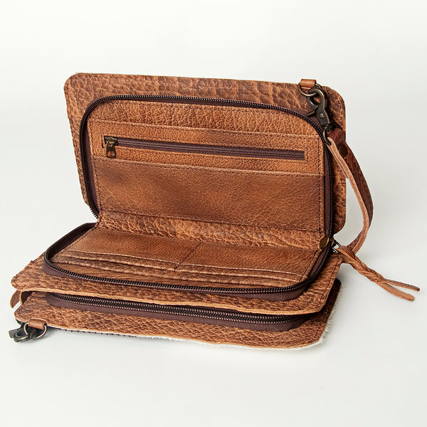 ADBG807 American Darling Hand Tooled Leather Small Cross body Bag with Hair-On Cowhide