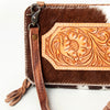 ADBG807 American Darling Hand Tooled Leather Small Cross body Bag with Hair-On Cowhide