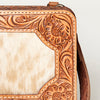 ADBG808 American Darling Western Genuine Leather & Cowhide Crossbody Bag - Small Floral Tooled Leather