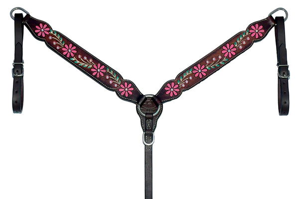 BER143-Western Leather Breast Collar