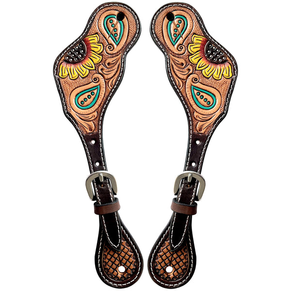 BER155-Western American Leather Spur Strap