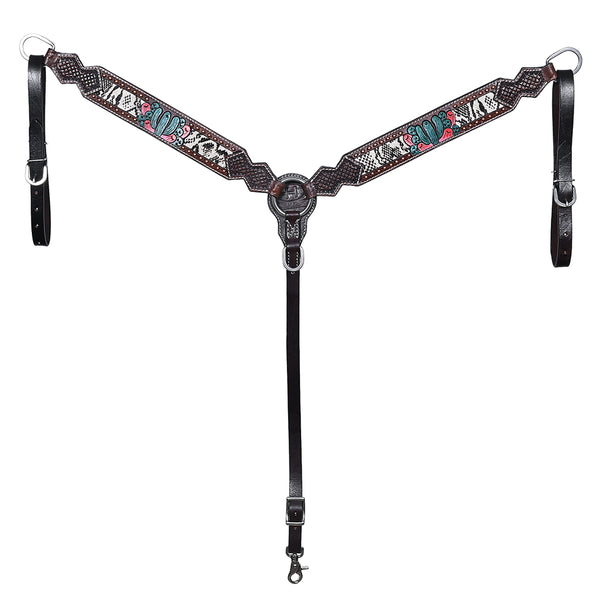 BER170-Western Leather Breast Collar