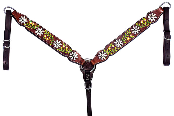 BER189-Western Leather Breast Collar