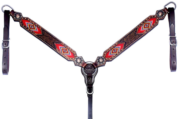 BER220-Western Leather Breast Collar