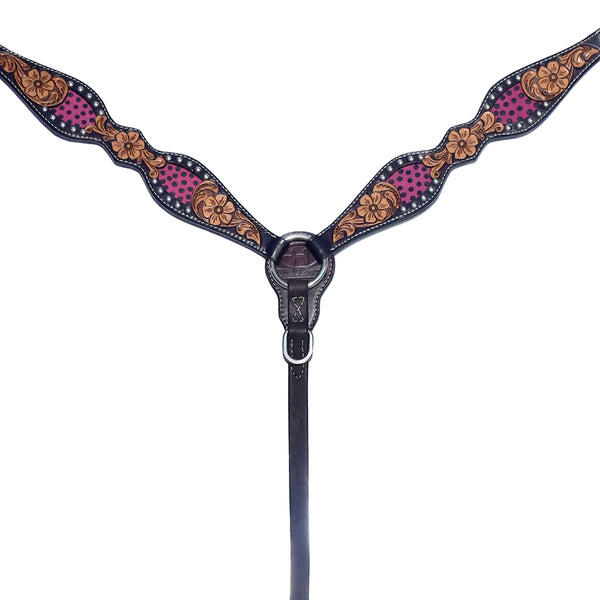 BER235-Western Leather Breast Collar