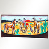 ADBGM112 Hand-Painted Leather Crossbody Clutch -Floral Western Design