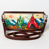 ADBGM112 Hand-Painted Scene Leather Crossbody - Southwestern Western Design