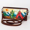ADBGM112 Hand-Painted Scene Leather Crossbody - Southwestern Western Design