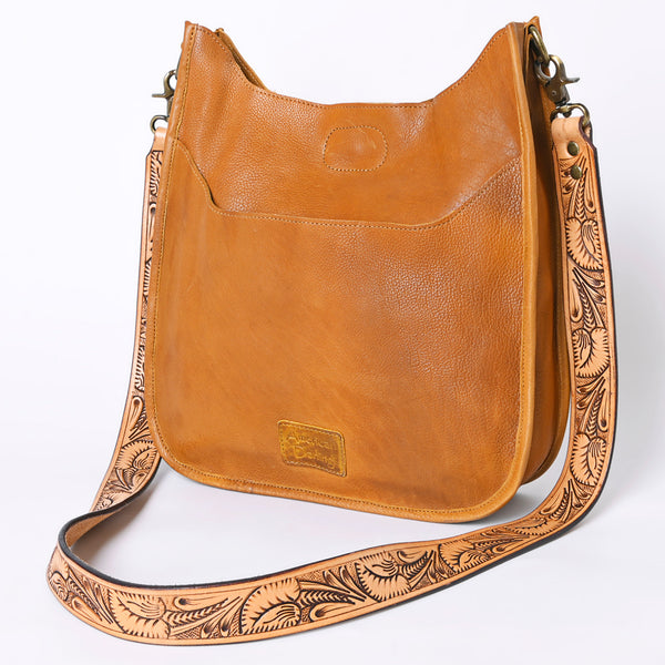 ADBGM245 Leather Crossbody Bag - Western Hand-Tooled Strap Purse