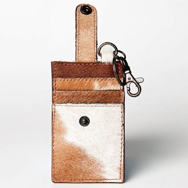 ADCCZ101 Genuine Cowhide Leather Keychain Cardholder Wallet - Snap Closure