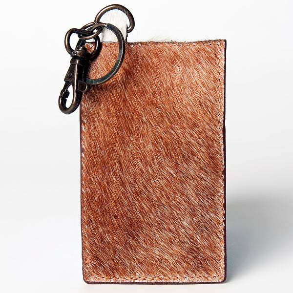 ADCCZ101 Genuine Cowhide Leather Keychain Cardholder Wallet - Snap Closure
