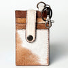 ADCCZ101 Genuine Cowhide Leather Keychain Cardholder Wallet - Snap Closure