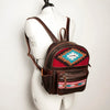 LC-ADBGZ214D Red & Turquoise Aztec Wool Leather Backpack - Handcrafted Western Daypack