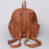 LC-ADBGZ214E Tan Leather Backpack with Aztec Wool Pattern - Southwestern Handmade Daypack