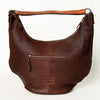 LC-ADBGZ310 Hand Tooled Leather Hobo Bag - Black & White Wool Aztec Shoulder Purse