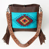 ADBG624 American Darling Hand Tooled Floral & Saddle Blanket Western Messenger Bag