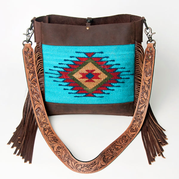 ADBG624 American Darling Hand Tooled Floral & Saddle Blanket Western Messenger Bag