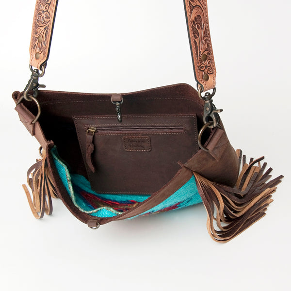 ADBG624 American Darling Hand Tooled Floral & Saddle Blanket Western Messenger Bag